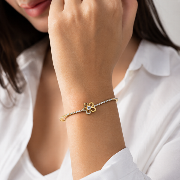 Halo Gold Flower Nene Bracelet