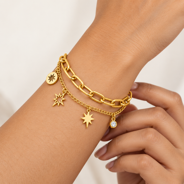 Dual Layer Star Chime Bracelet