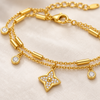 Dual Layer Leaf Clove Bracelet