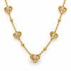 Curve Heart Studded Necklace with Earrings