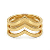 Gold Plain V Stack Ring
