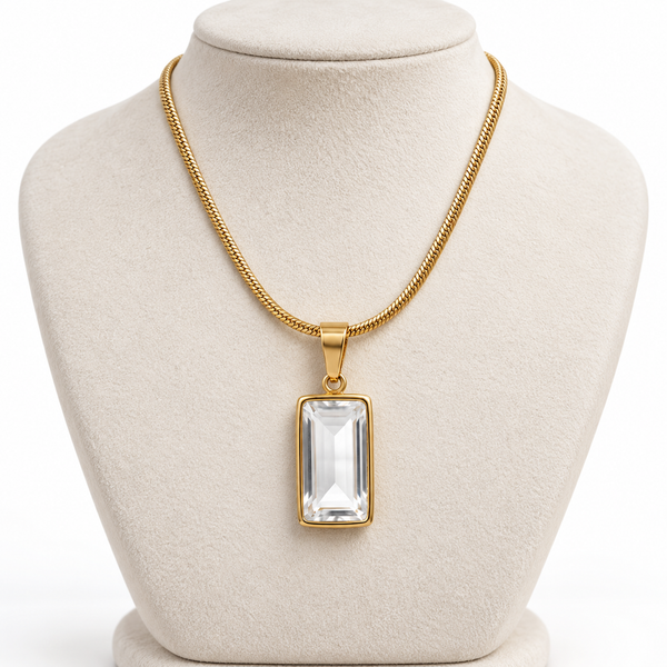 Crystal Rectangle Necklace