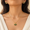 Emerald Studded Eye With Earrings