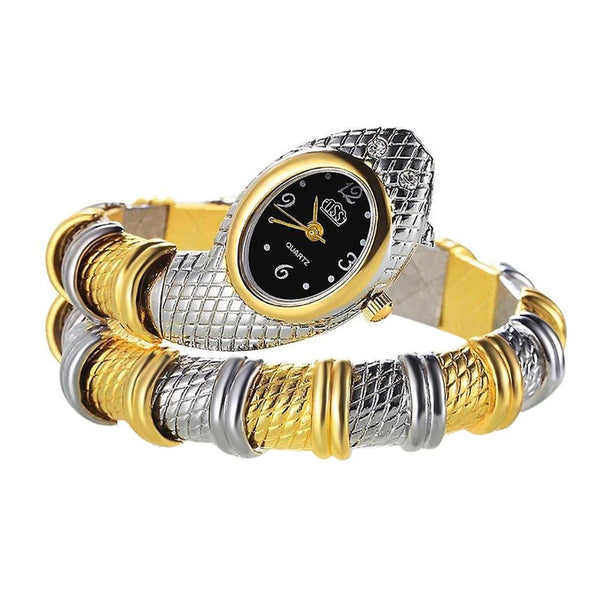 Dual Tone Snake Bracelet Watch