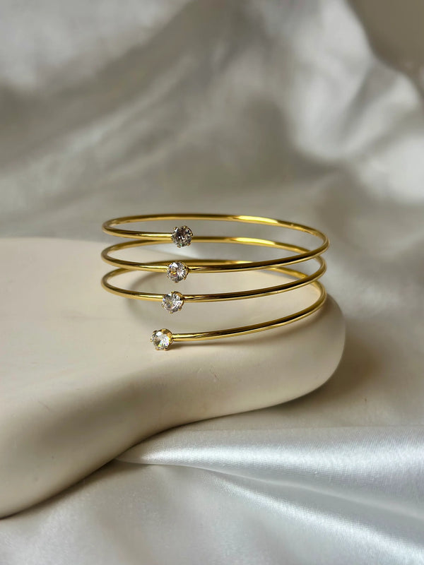 Spiral Diamond Stud Bracelet