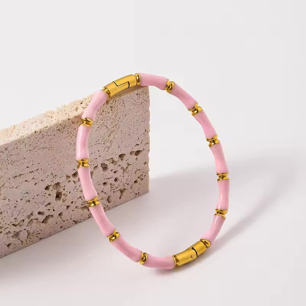 Pink Bamboo Bracelet