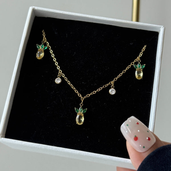 Dainty Crystal Pineapple Chain