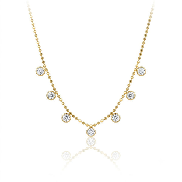 Solitaire Disc Ball Chain Necklace