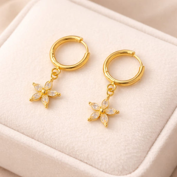 Crystal Daisy Dangle Earrings