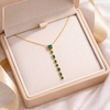 Emerald Rectange Stone Necklace