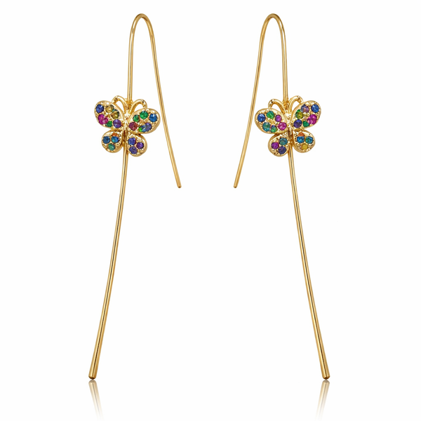 Butterfly Gem Pin Earrings