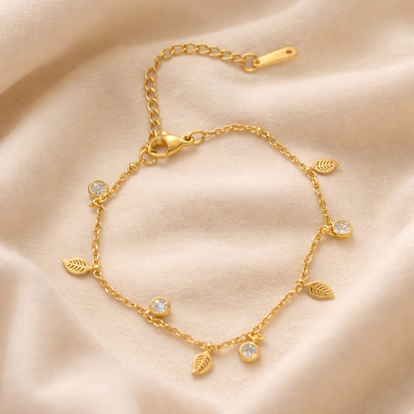 Golf Leaf Stone Bracelet