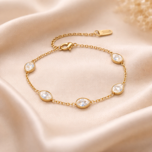 Drop Crystal Chain Bracelet