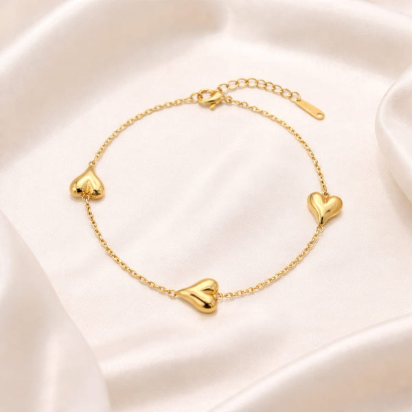Solid gold heart Bracelet