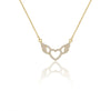 Halo Heart Studded Wing Necklace