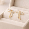 Thin Bow with crystal Earrings
