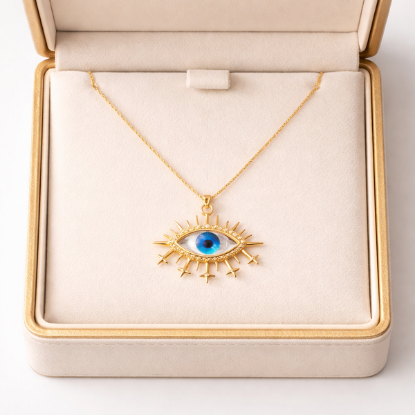 Evil Eye Statement Charm Necklace