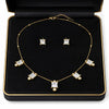 Sparkle Square Necklace with Earrings