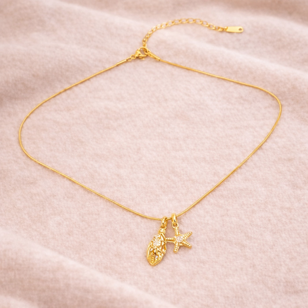 Star Shell Charm Necklace
