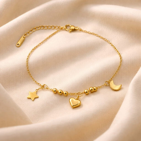 Star moon charm bracelet