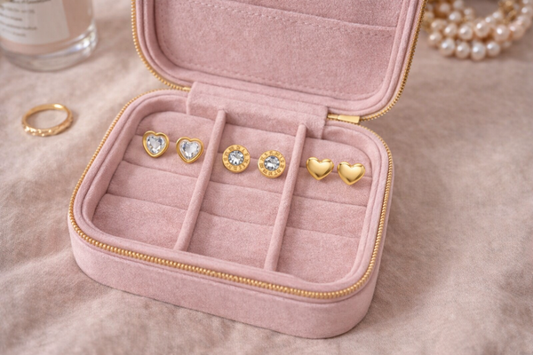 Heart Stud Earing Set
