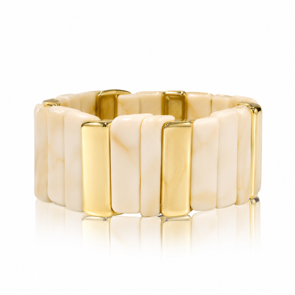 Viral Stackable Bar Bracelet - Creme