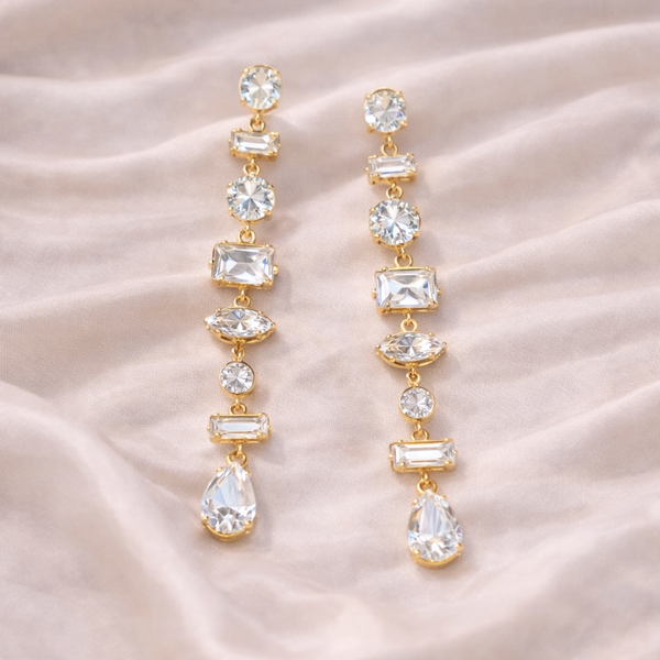 White Crystal Earrings