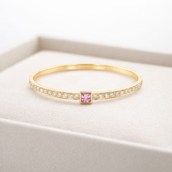 Pink Rectangle Crown Bracelet
