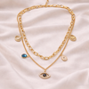 Double Chain Evil Eye Necklace
