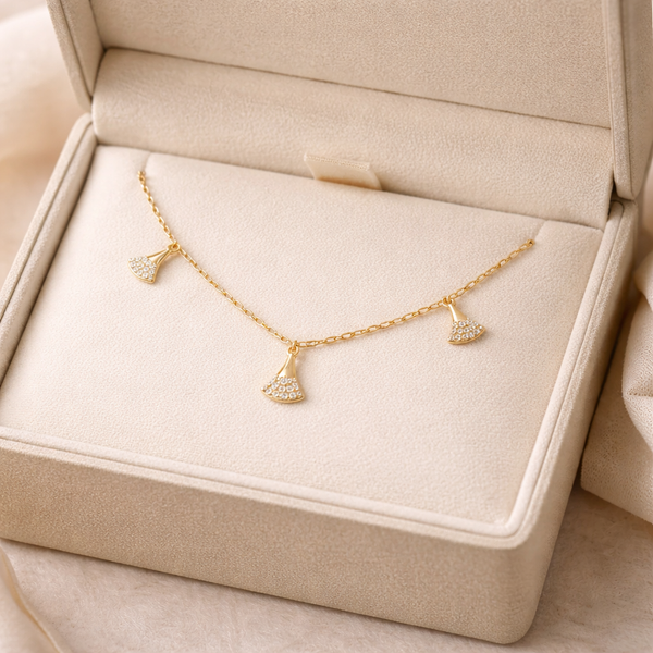 Crystal Studded Fin Necklace