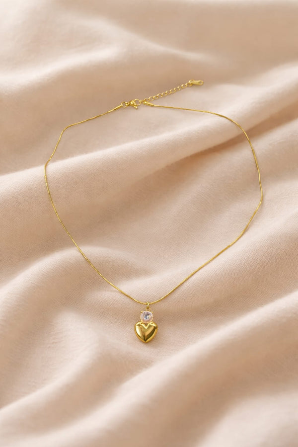 Crystal Crown Heart Necklace