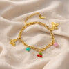 Butterfly cherry charms bracelet