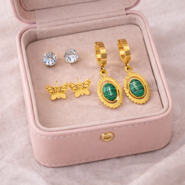 Butterfly Emerald Earring set