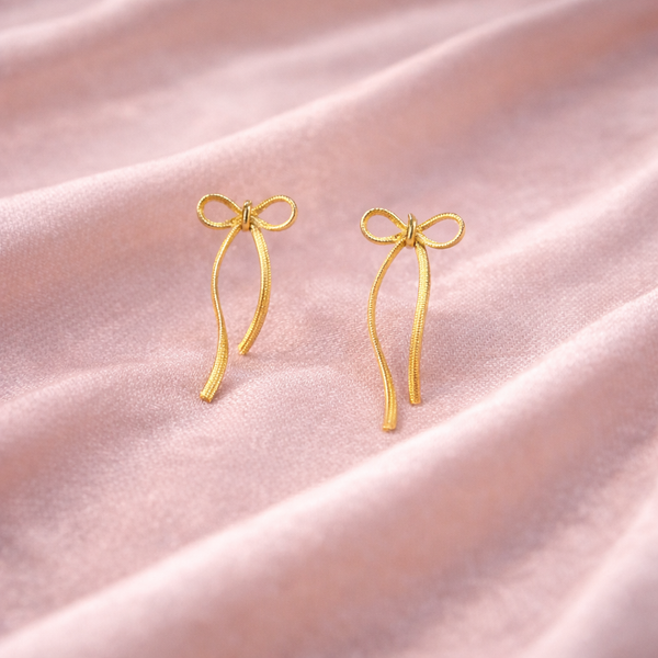 Snake chain bow earring