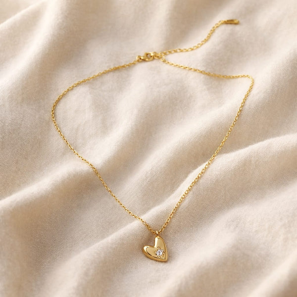 Heart with star crystal Necklace