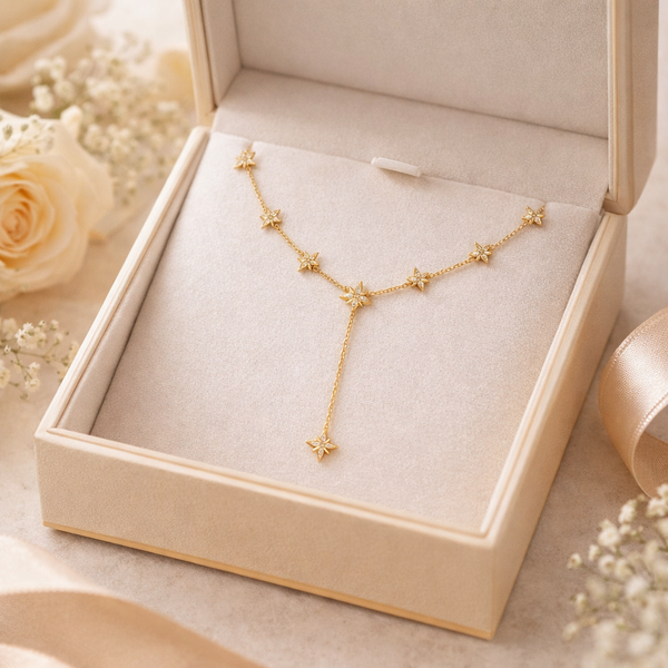 Crystal Stars Dangle Necklace
