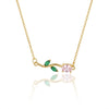 Dainty Pink Tulip Necklace
