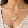 Studded Fin Heart Necklace