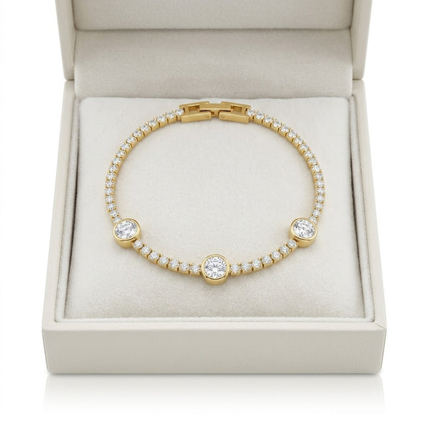 Crystal Disc Tennis Bracelet
