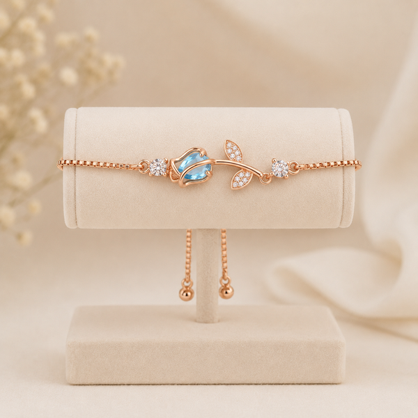 Blue Tulip Adjustable Bracelet