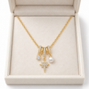 Studded Star Pearl Charm Necklace