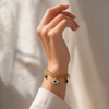 Dual Chain Evil Eye Studded Bracelet
