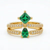 Emerald Teardrop Diamond Ring