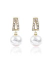 Pearl Twin Line Stud Earrings