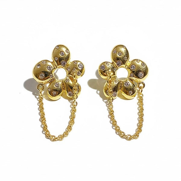 floral chain earrings