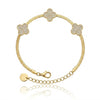 Crystal Clover Snake Chain Bracelet