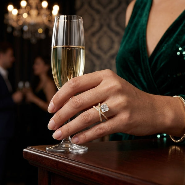 Cross Studded Diamond Ring