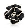 Contrast Black Flower Clip