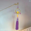 Lotus Lantern Purple Tassel Hairpin hair clip – alternate angle