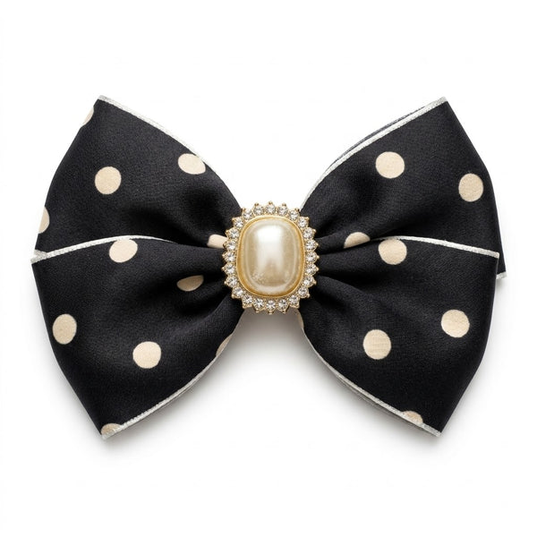 Polka Dot Bow Hair Clips